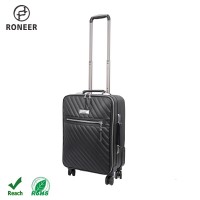 Factory custom durable black trolley suitcase soft handle business Boarding luggage